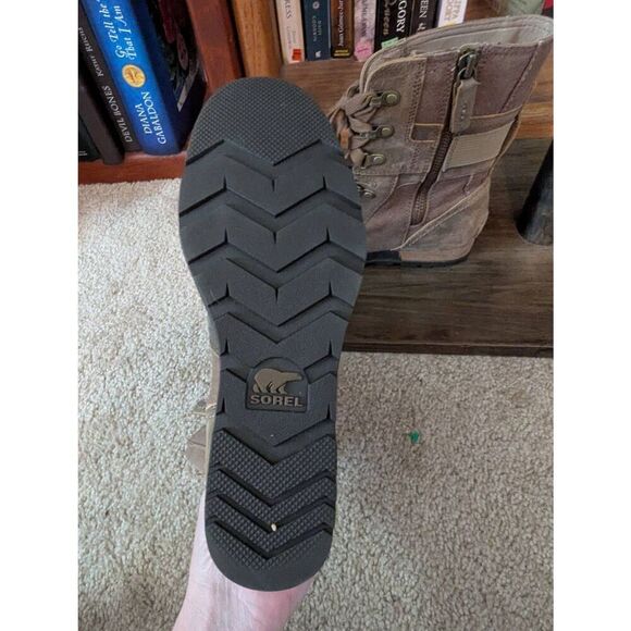 Sorel Major Carly Ankle Boot Side Zip Lace Up Women 7.5 Nutmeg/Flax NL2157-260 - Picture 6 of 6